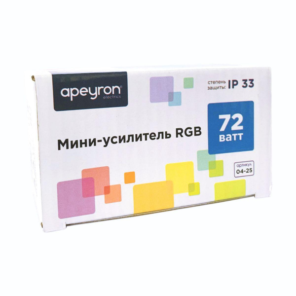 Мини-усилитель RGB Apeyron 12/24V 04-25 Мини-усилитель RGB Apeyron 12/24V 04-25