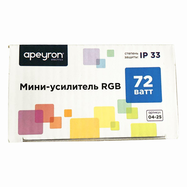 Мини-усилитель RGB Apeyron 12/24V 04-25 Мини-усилитель RGB Apeyron 12/24V 04-25