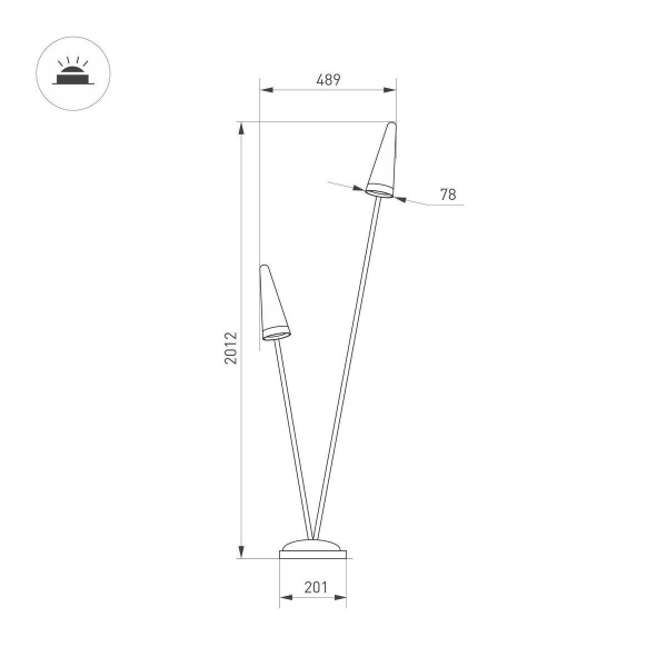 Уличный светодиодный светильник Arlight LGD-Cono-Boll-H2000-2x7W Warm3000 035394 Уличный светодиодный светильник Arlight LGD-Cono-Boll-H2000-2x7W Warm3000 035394