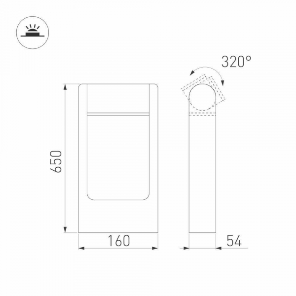 Уличный светодиодный светильник Arlight LGD-Path-Frame-Rotary-H650G-6W Warm3000 029436(1) Уличный светодиодный светильник Arlight LGD-Path-Frame-Rotary-H650G-6W Warm3000 029436(1)