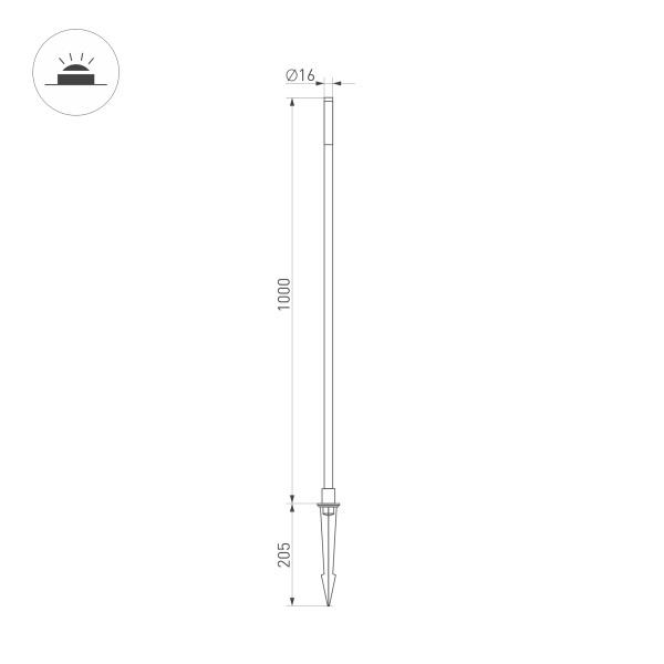Ландшафтный светодиодный светильник Arlight KT-Canna-L1000-1W Warm3000 034163 Ландшафтный светодиодный светильник Arlight KT-Canna-L1000-1W Warm3000 034163