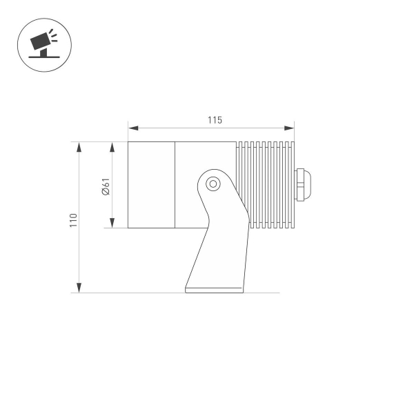 Уличный светодиодный светильник Arlight ALT-RAY-R61-12W Day4000 (DG, 6 deg, 230V) 042584 Уличный светодиодный светильник Arlight ALT-RAY-R61-12W Day4000 (DG, 6 deg, 230V) 042584