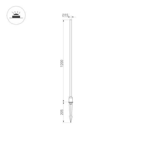 Ландшафтный светодиодный светильник Arlight KT-Champagne-L1200-3W Warm3000 034168 Ландшафтный светодиодный светильник Arlight KT-Champagne-L1200-3W Warm3000 034168