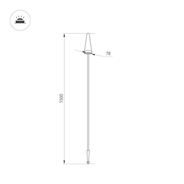 Ландшафтный светодиодный светильник Arlight LGD-Cono-Boll-H1500-7W Warm3000 037521 Ландшафтный светодиодный светильник Arlight LGD-Cono-Boll-H1500-7W Warm3000 037521