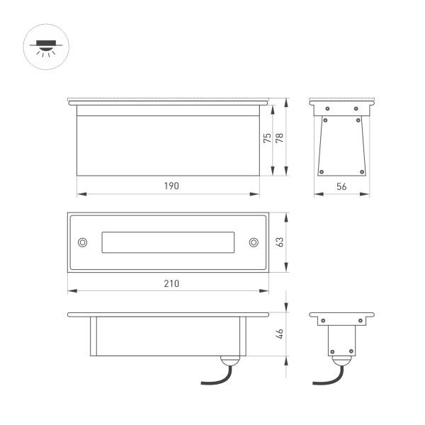 Ландшафтный светодиодный светильник Arlight LTD-Line-Tilt-S210-8W Day4000 034827 Ландшафтный светодиодный светильник Arlight LTD-Line-Tilt-S210-8W Day4000 034827