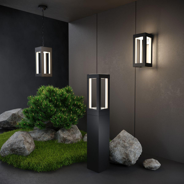 Уличный светодиодный светильник Elektrostandard Frame 1529 Techno Led черный a051859 Уличный светодиодный светильник Elektrostandard Frame 1529 Techno Led черный a051859