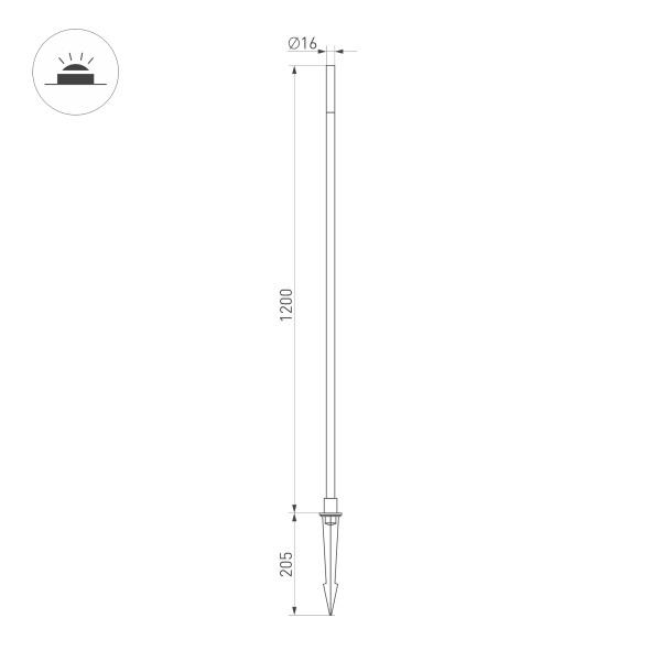 Ландшафтный светодиодный светильник Arlight KT-Canna-L1200-1W Warm3000 034164 Ландшафтный светодиодный светильник Arlight KT-Canna-L1200-1W Warm3000 034164