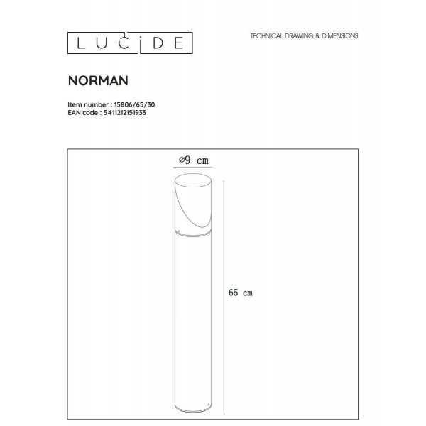 Уличный светильник Lucide Norman 15806/65/30 Уличный светильник Lucide Norman 15806/65/30