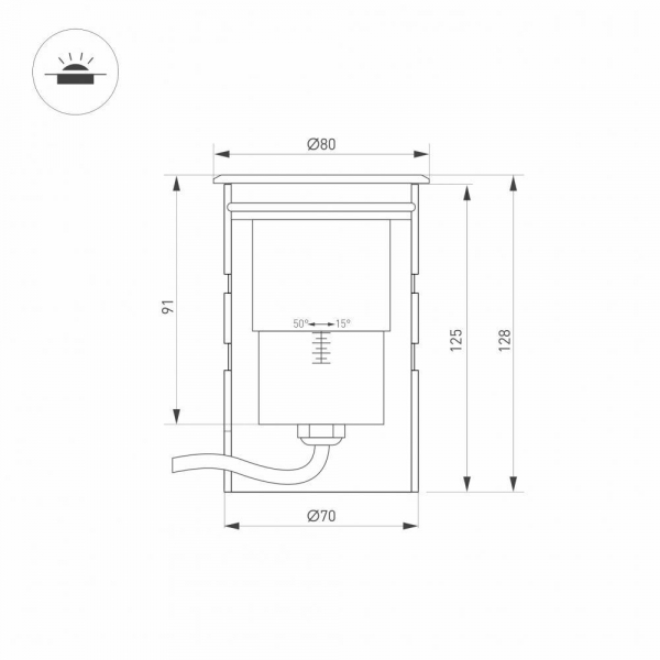 Ландшафтный светодиодный светильник Arlight ART-Ground-Zoom-R80-8W Warm3000 028065 Ландшафтный светодиодный светильник Arlight ART-Ground-Zoom-R80-8W Warm3000 028065