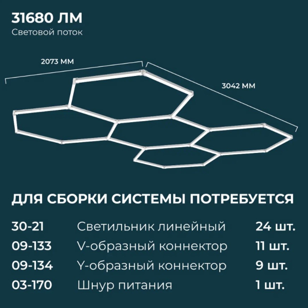 Светильник линейный светодиодный накладной серия NET Apeyron 30-21