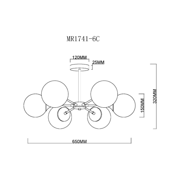 Потолочная люстра MyFar Fisher MR1741-6C Потолочная люстра MyFar Fisher MR1741-6C