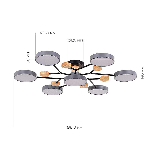 Потолочная светодиодная люстра Evoluce FAEMA SLE6006-702-07