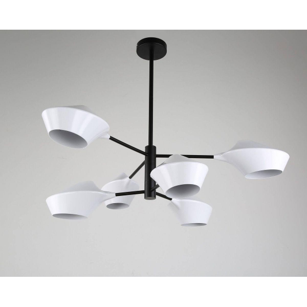 Подвесная люстра Lumina Deco Romina LDP 6037-6 WT+BK Подвесная люстра Lumina Deco Romina LDP 6037-6 WT+BK