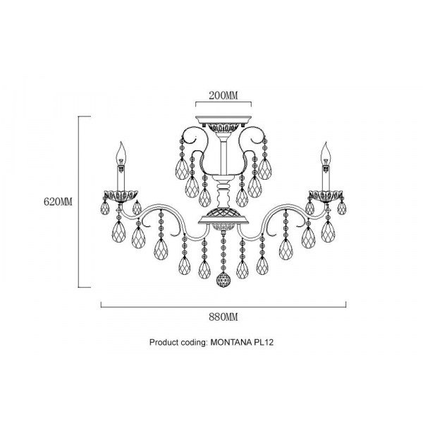 Потолочная люстра Crystal Lux Montana PL12 Потолочная люстра Crystal Lux Montana PL12