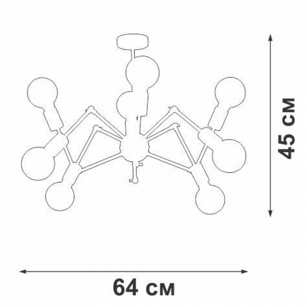 Потолочная люстра Vitaluce V4897-1/8PL Потолочная люстра Vitaluce V4897-1/8PL