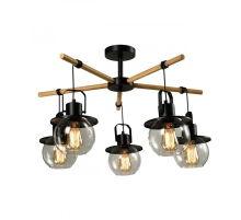 Потолочная люстра IMEX Freedom MD.23044-5-S-BK+WOOD