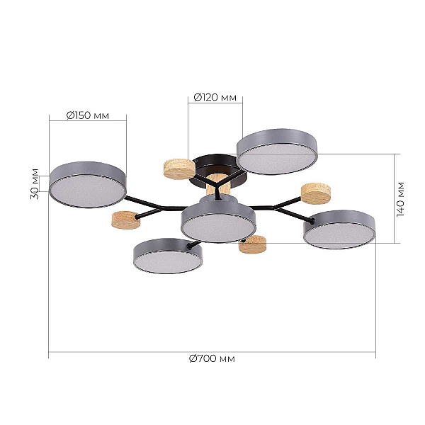 Потолочная светодиодная люстра Evoluce FAEMA SLE6006-702-05