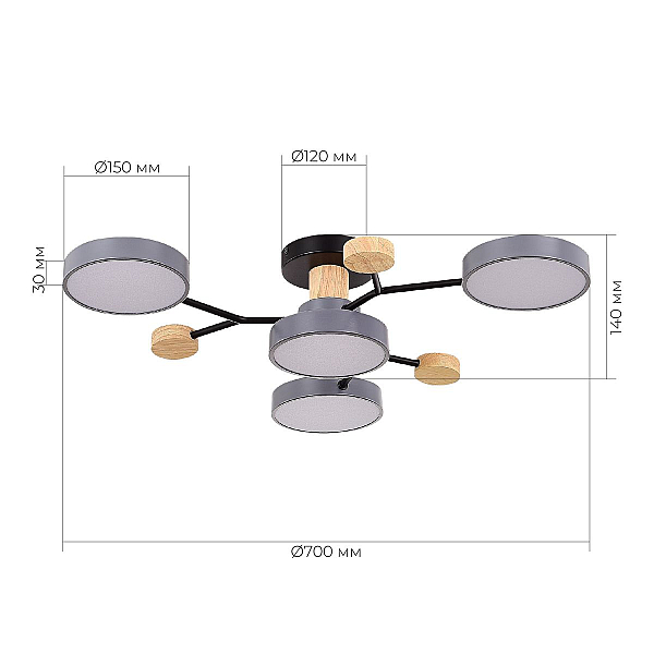 Потолочная светодиодная люстра Evoluce FAEMA SLE6006-702-04