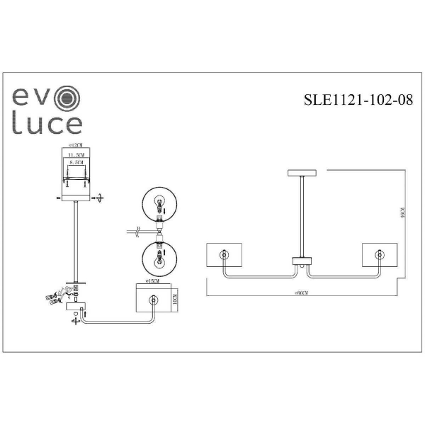 Потолочная люстра Evoluce Aerin SLE1121-102-08 Потолочная люстра Evoluce Aerin SLE1121-102-08