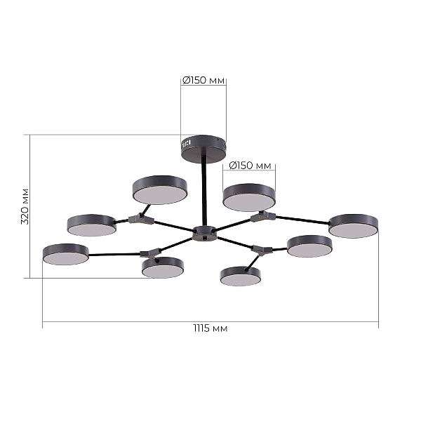 Потолочная светодиодная люстра Evoluce Monta SLE6003-702-08