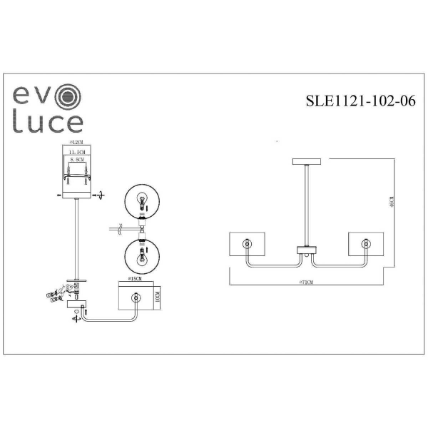 Потолочная люстра Evoluce Aerin SLE1121-102-06 Потолочная люстра Evoluce Aerin SLE1121-102-06