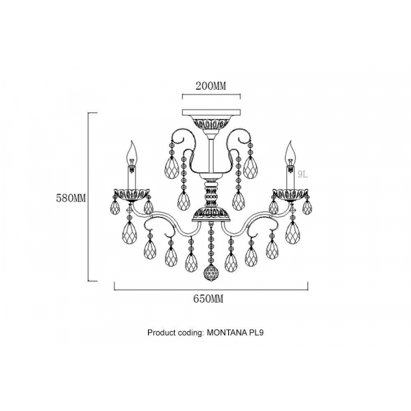 Потолочная люстра Crystal Lux Montana PL9 Потолочная люстра Crystal Lux Montana PL9