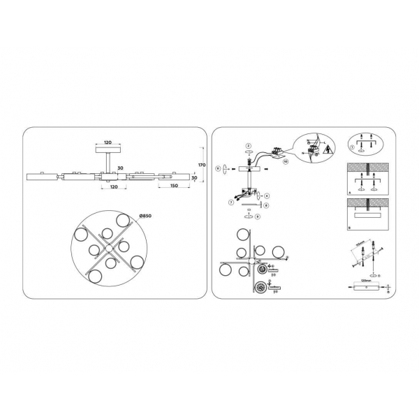 Люстра на штанге Ambrella light COMFORT FL516338 Люстра на штанге Ambrella light COMFORT FL516338