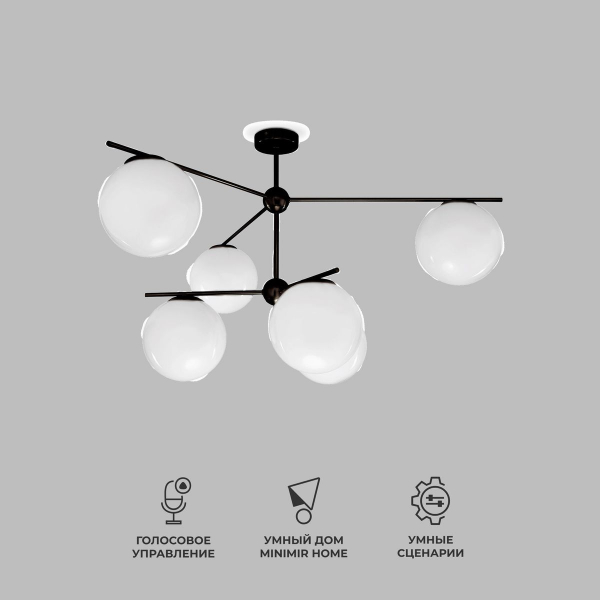 Потолочная люстра Eurosvet Marbella 60147/6 черный Smart