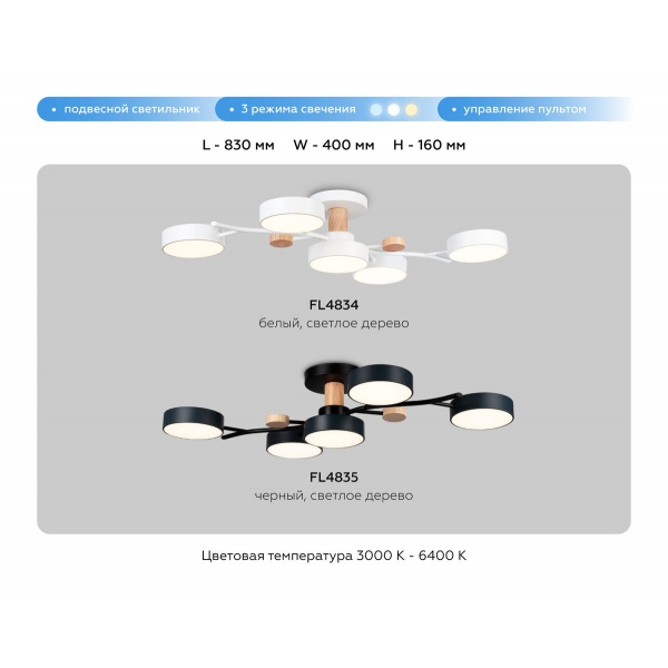 Потолочная светодиодная люстра Ambrella light Comfort LineTech FL4834