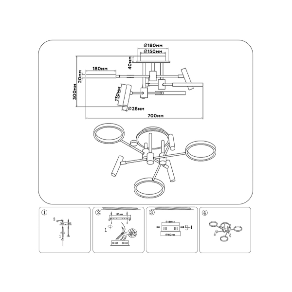 Потолочная светодиодная люстра Ambrella light Comfort LineTech FL51646