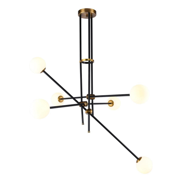 Подвесная люстра Gerhort G31108/6BK+GD WT Подвесная люстра Gerhort G31108/6BK+GD WT