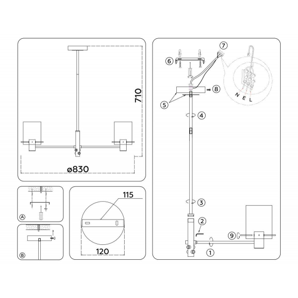 Подвесная люстра Ambrella Light High Light Modern LH57043 Подвесная люстра Ambrella Light High Light Modern LH57043