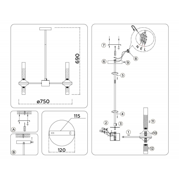 Подвесная люстра Ambrella Light High Light LH55353 Подвесная люстра Ambrella Light High Light LH55353