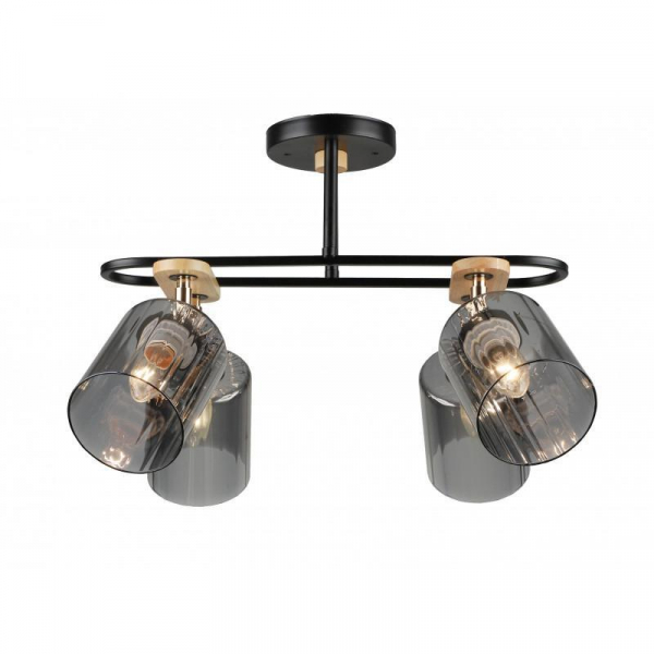 Потолочная люстра IMEX MD.5712-4-S-BK+WOOD Потолочная люстра IMEX MD.5712-4-S-BK+WOOD