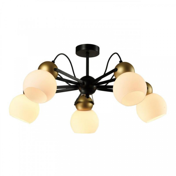 Потолочная люстра IMEX Cleo MD.22438-5-S-BK+GD Потолочная люстра IMEX Cleo MD.22438-5-S-BK+GD