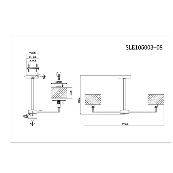 Потолочная люстра Evoluce Belge SLE105003-08 Потолочная люстра Evoluce Belge SLE105003-08