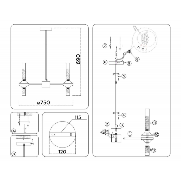 Подвесная люстра Ambrella Light High Light Modern LH55360 Подвесная люстра Ambrella Light High Light Modern LH55360