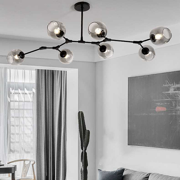 Подвесная люстра Imperium Loft Адель Branching Bubble Chandelier L11 Black Amber 239861-22