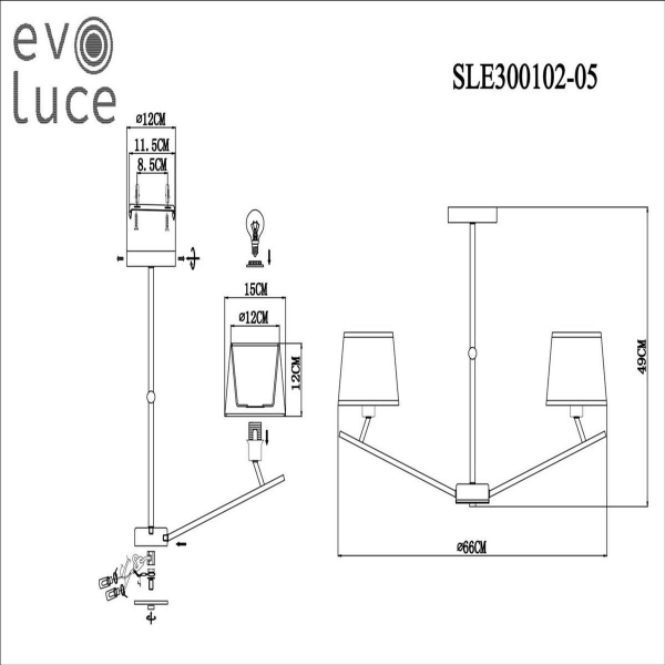 Потолочная люстра Evoluce Denice SLE300102-05 Потолочная люстра Evoluce Denice SLE300102-05