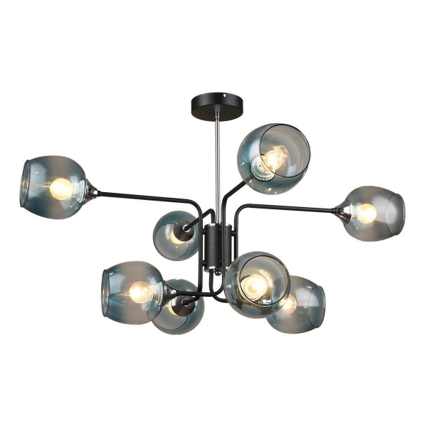 Потолочная люстра IMEX MD.3564-8-S BK+CH Потолочная люстра IMEX MD.3564-8-S BK+CH