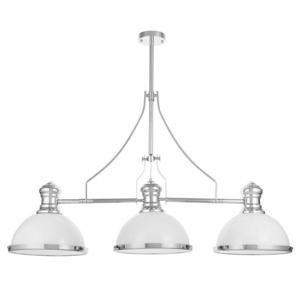 Подвесная люстра Lumina Deco Ettore LDP 710-3 WT+CHR Подвесная люстра Lumina Deco Ettore LDP 710-3 WT+CHR