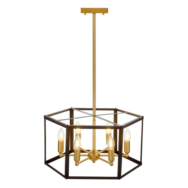 Подвесная люстра Lumina Deco Lorton LDP 1142-6 BK+MD Подвесная люстра Lumina Deco Lorton LDP 1142-6 BK+MD