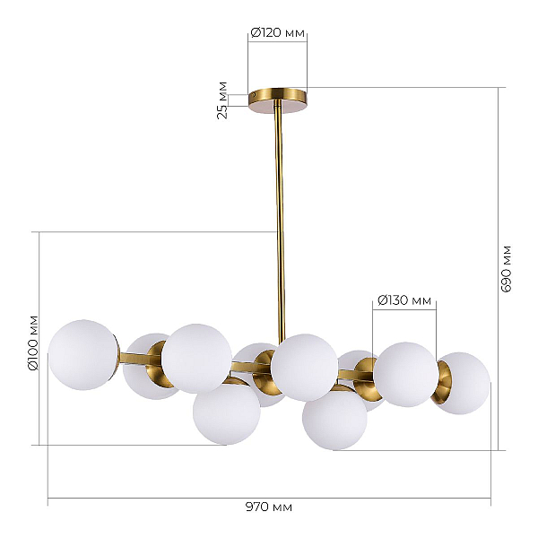Подвесная люстра Evoluce FRATTA SLE1191-202-10