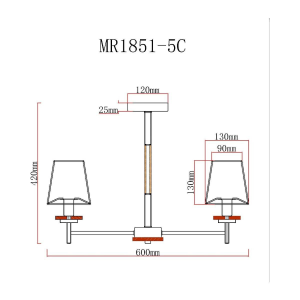 Потолочная люстра MyFar Daniel MR1851-5C Потолочная люстра MyFar Daniel MR1851-5C