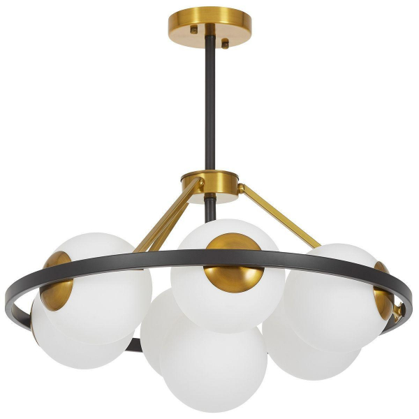 Подвесная люстра Lumina Deco Donzano LDP 8034-7 BK+WT Подвесная люстра Lumina Deco Donzano LDP 8034-7 BK+WT