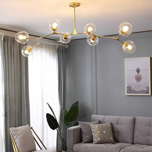 Подвесная люстра Imperium Loft Адель Branching Bubble Chandelier L11 Black Amber 239861-22
