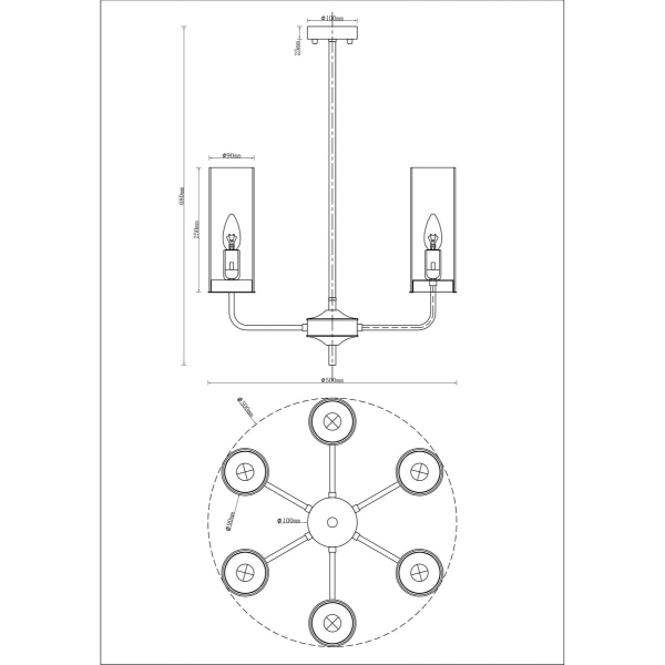 Подвесная люстра Moderli Metric V10020-6P
