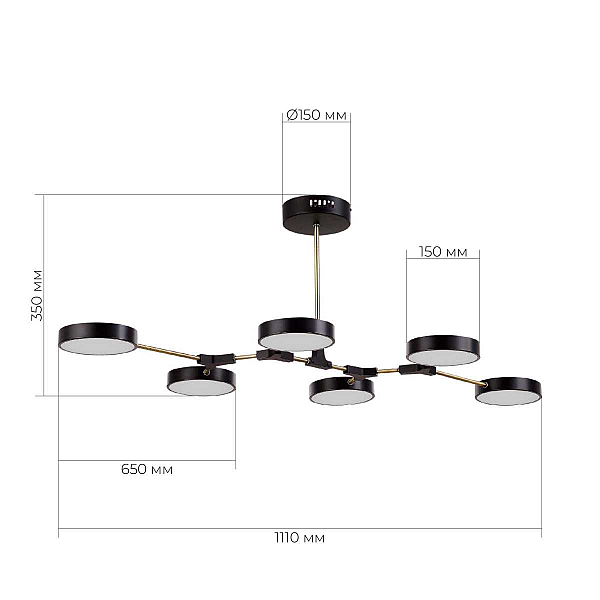 Потолочная светодиодная люстра Evoluce Monta SLE6004-402-06