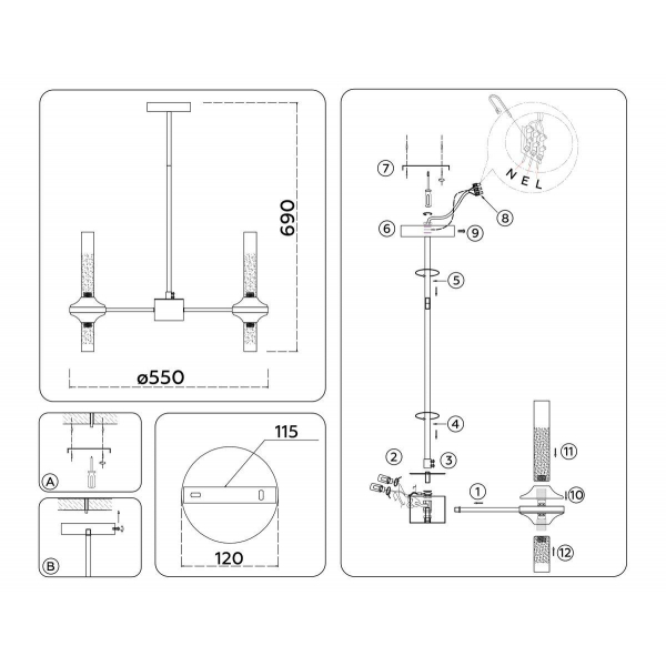 Подвесная люстра Ambrella Light High Light Modern LH55351 Подвесная люстра Ambrella Light High Light Modern LH55351
