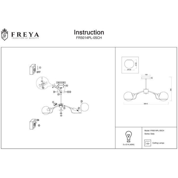 Потолочная люстра Freya Sally FR5014PL-05CH